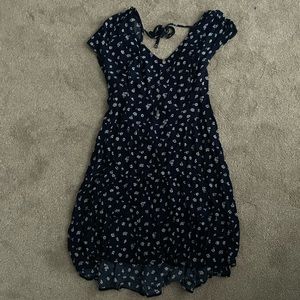 Hollister, blue, white flower, mini dress
